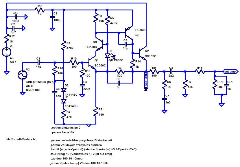 [Schematic: Hardcore Preamp w/ cascode input]