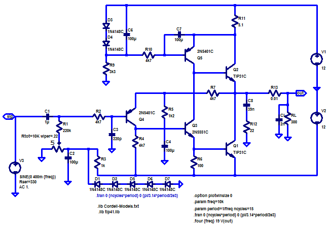 [Schematic: JLH headphone amp]