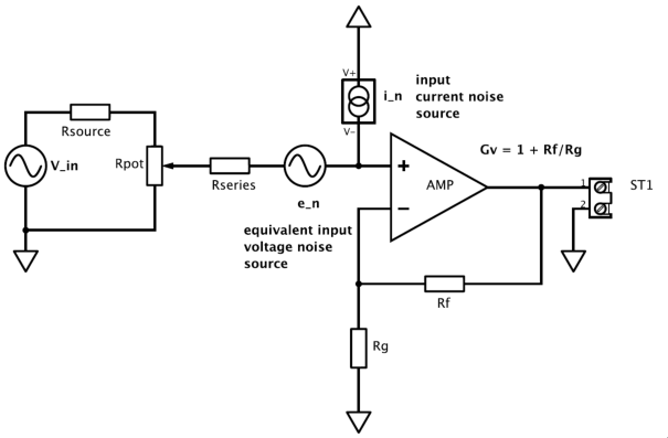 [Schematic: Example noninverting amplifier]